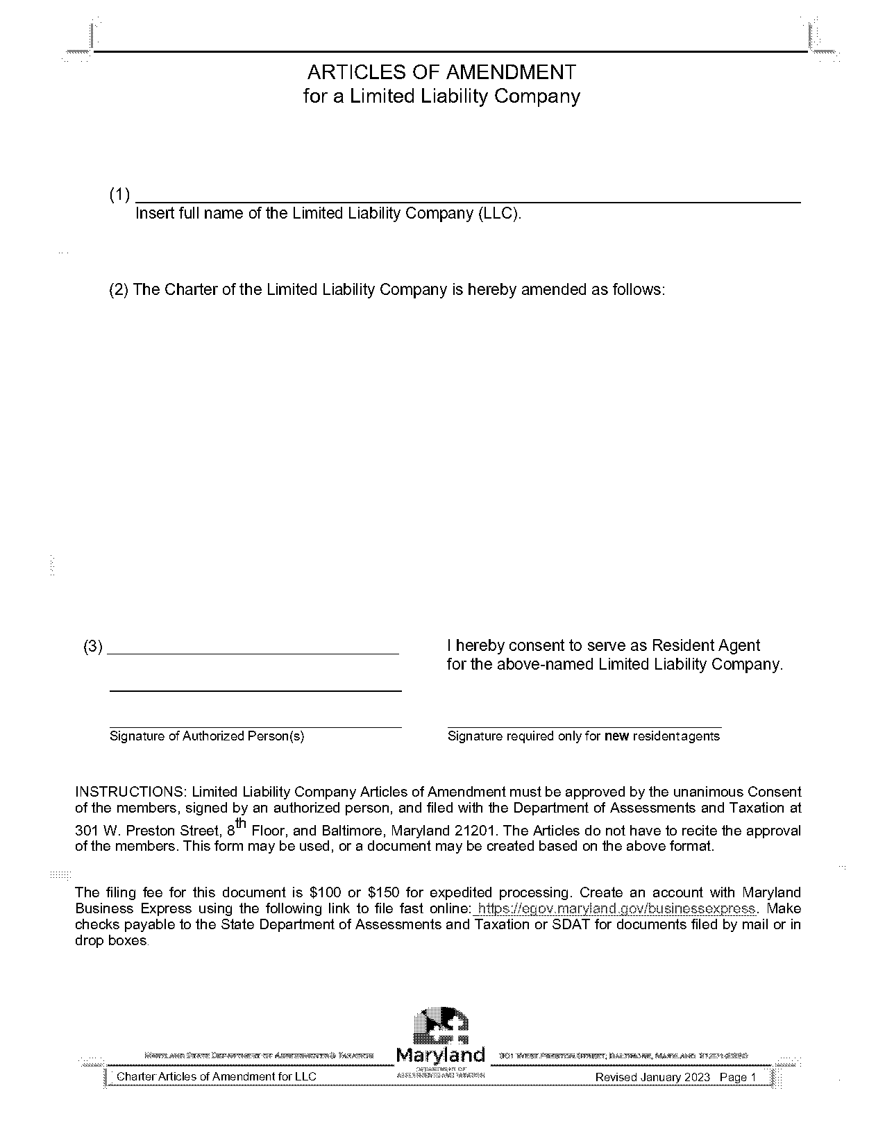 operating agreement amendment example