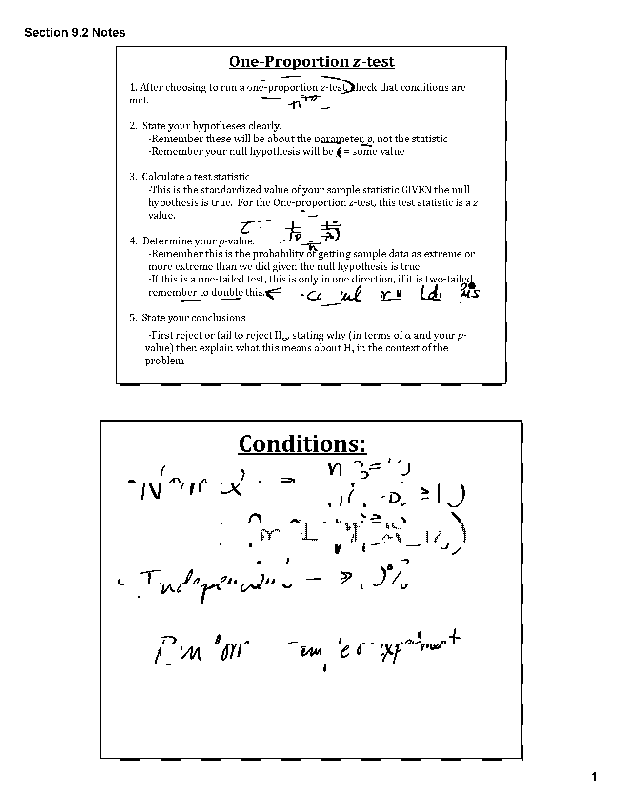 are the requirements for his hypothesis test met