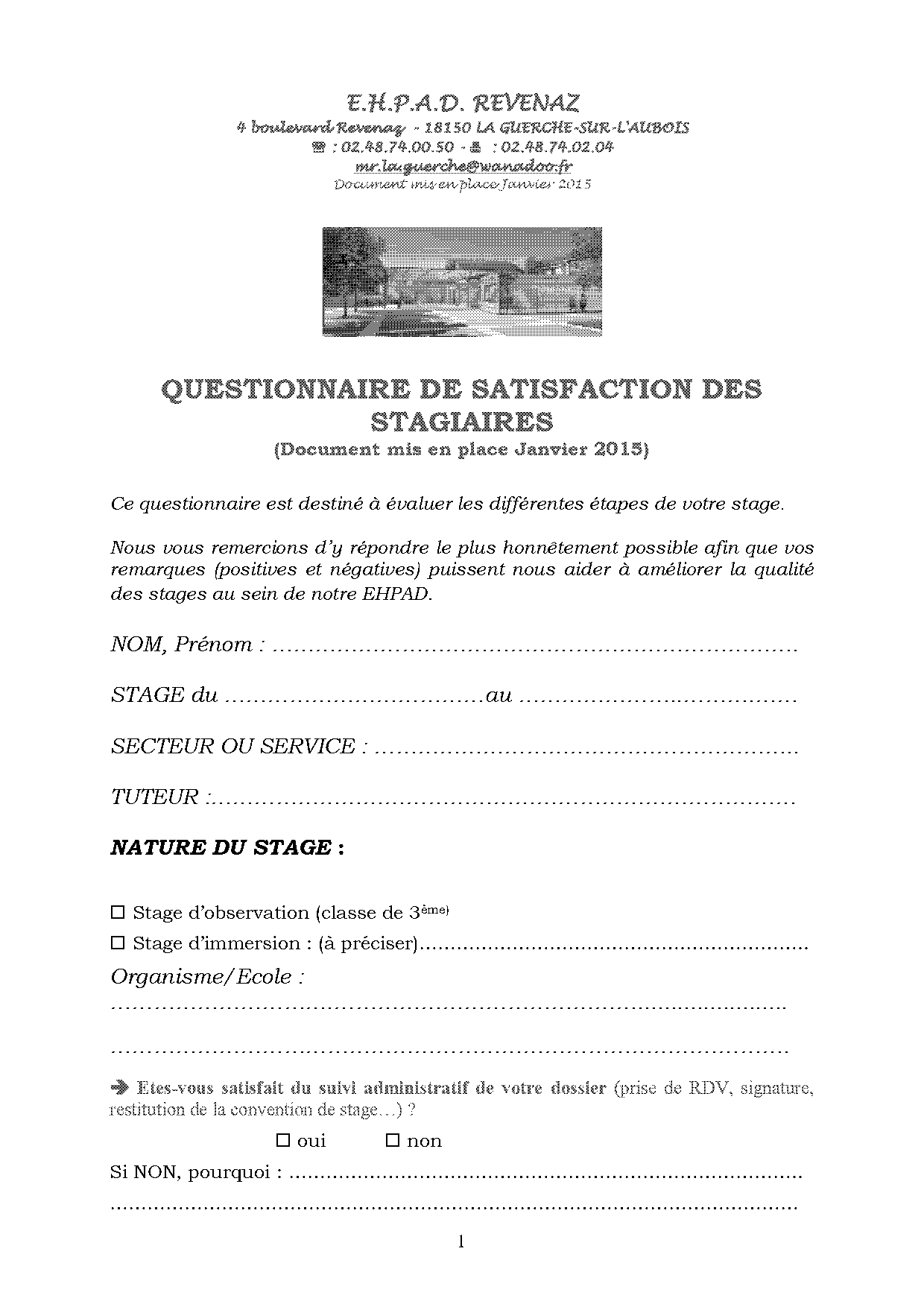 exemple de questionnaire de satisfaction étudiant