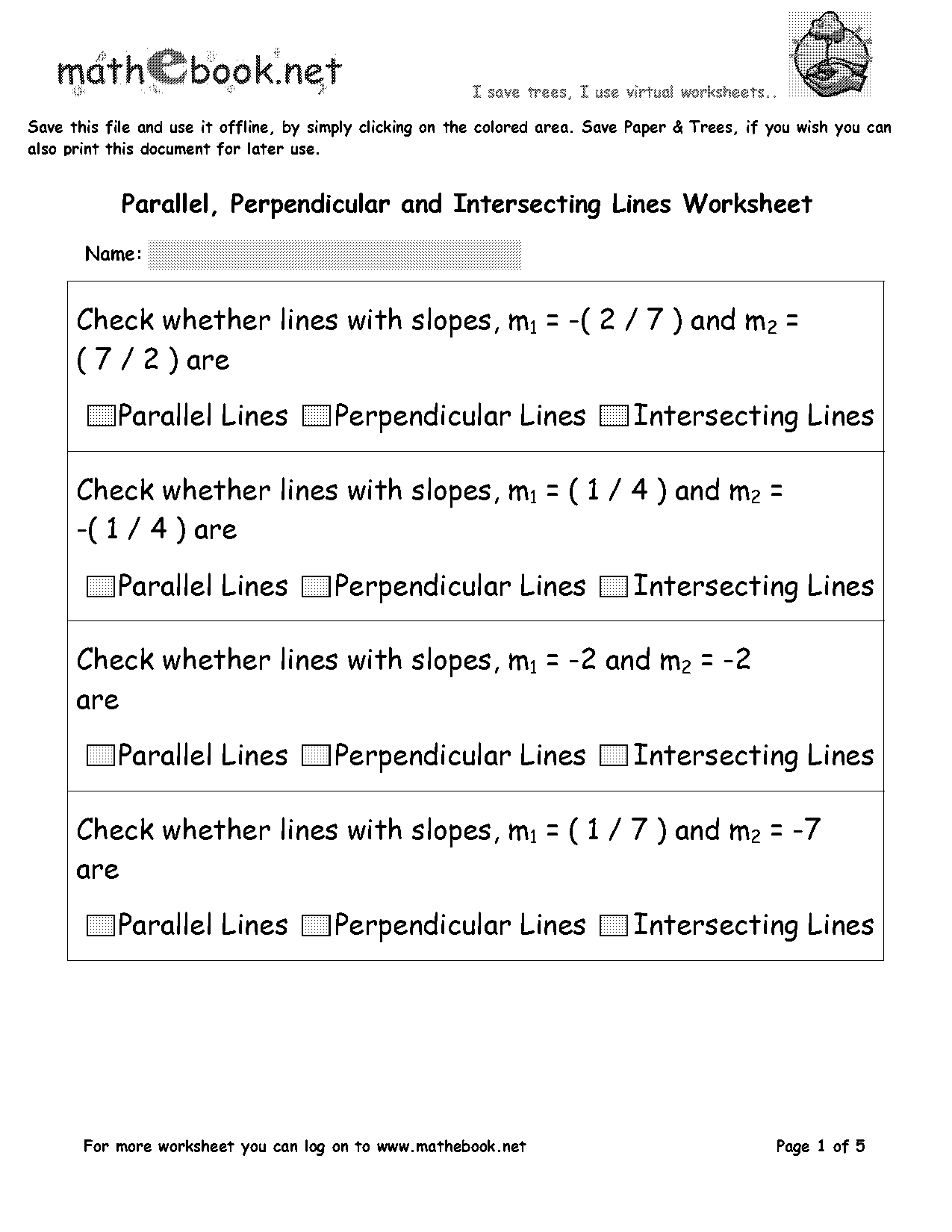 parallel perpendicular and intersecting lines worksheets