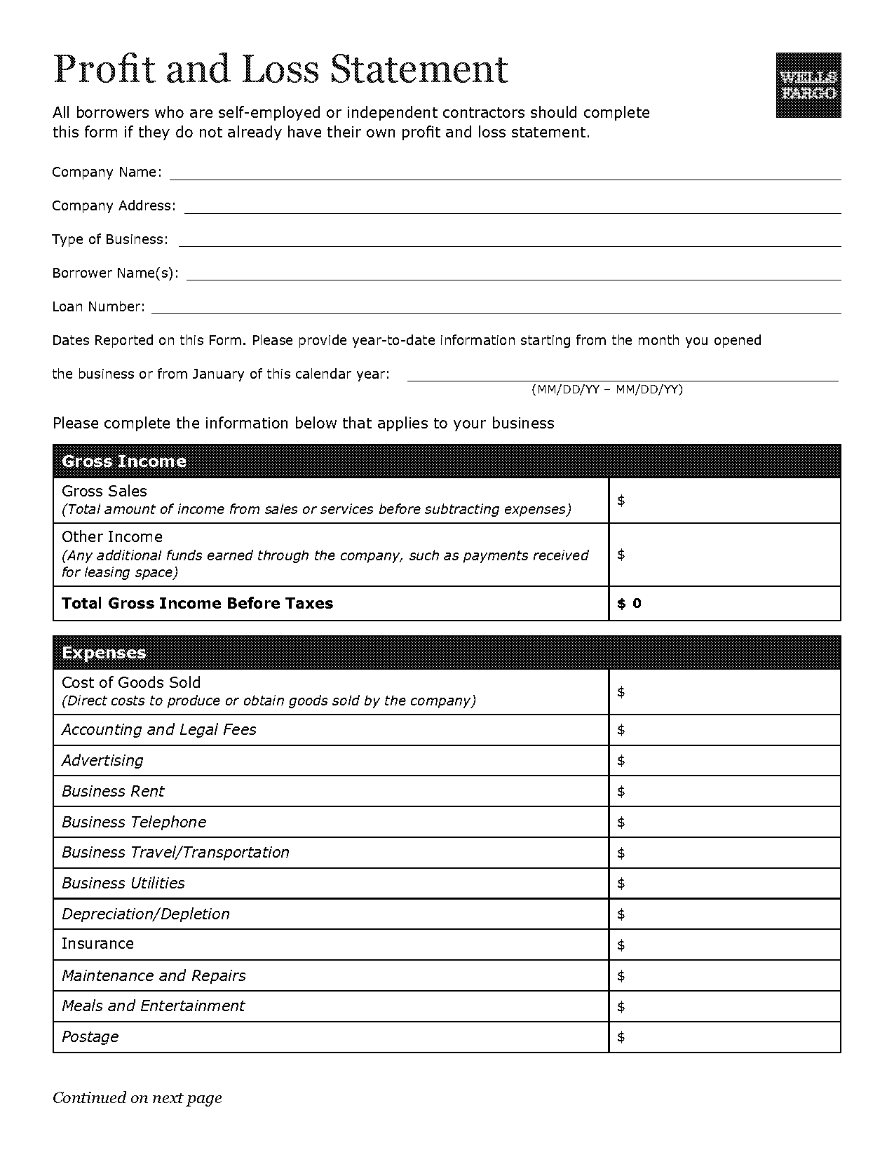 sample profit and loss statement for real estate contractor