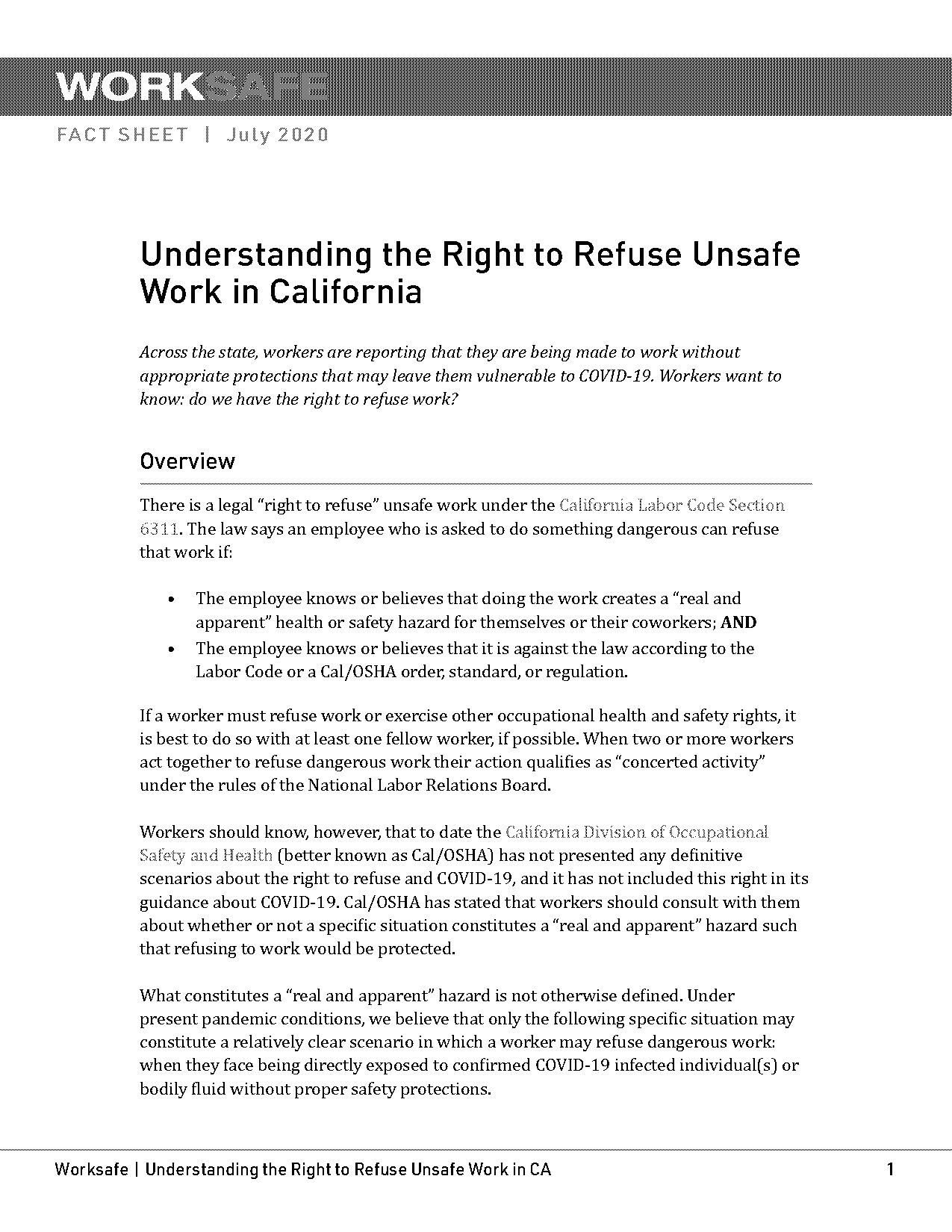 right to refuse work policy