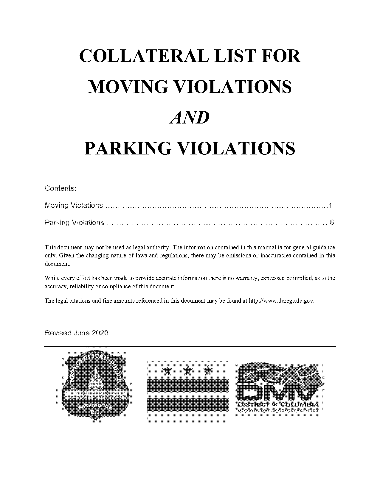 notice of infraction washington dc